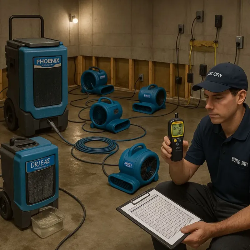 Structural Drying and Dehumidification process in Jonesville, LA